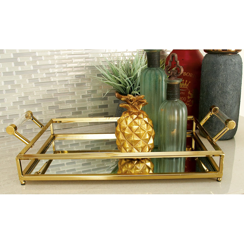CosmoLiving by Cosmopolitan Metal Mirror Vanity Tray & Reviews Wayfair